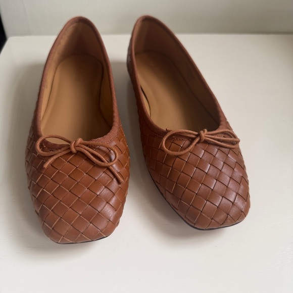 Madewell Flats Anelise Ballet Flat Woven Leather Tan Size 7.5 Classic - Picture 3 of 7